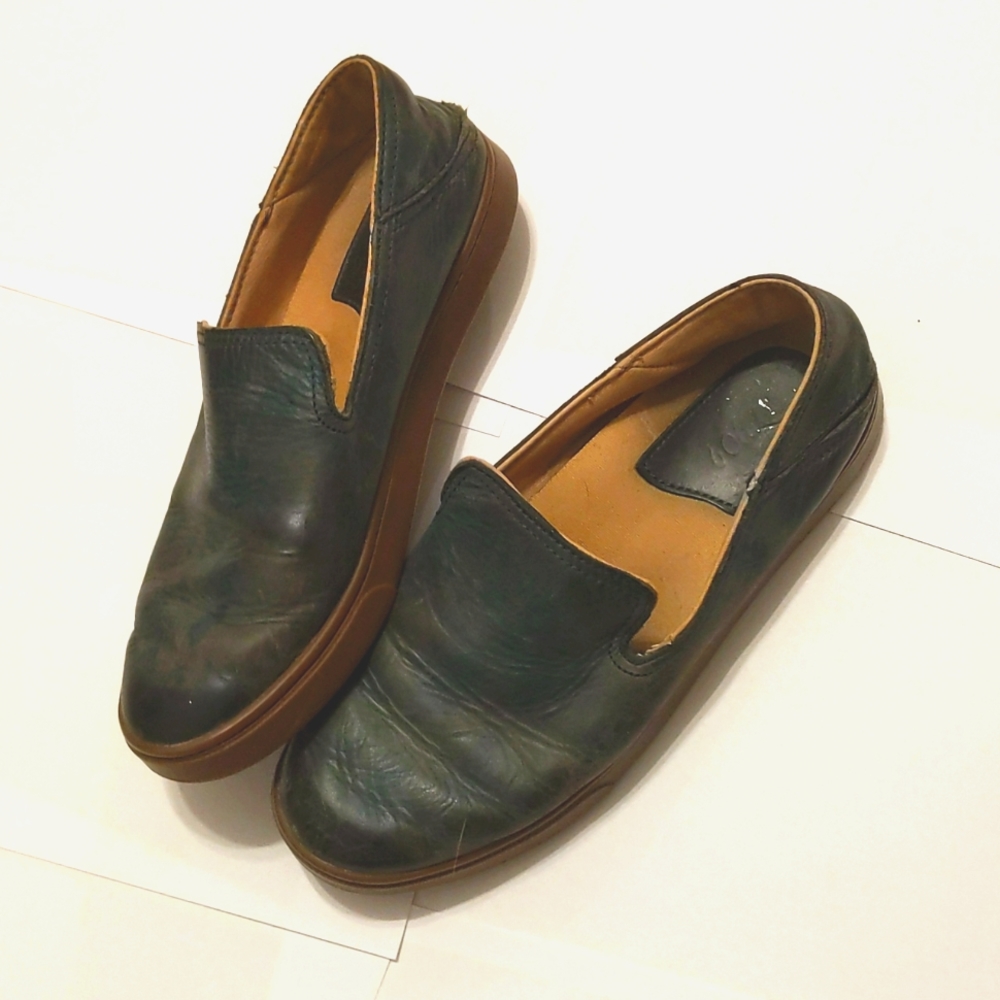 OluKai Blue Leather Loafers - 7.5